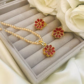 Elina Locket Set (Maroon)